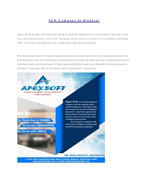 Apex Web design company