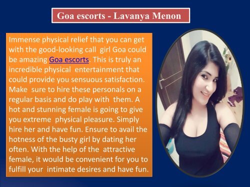 Goa escorts - Lavanya Menon