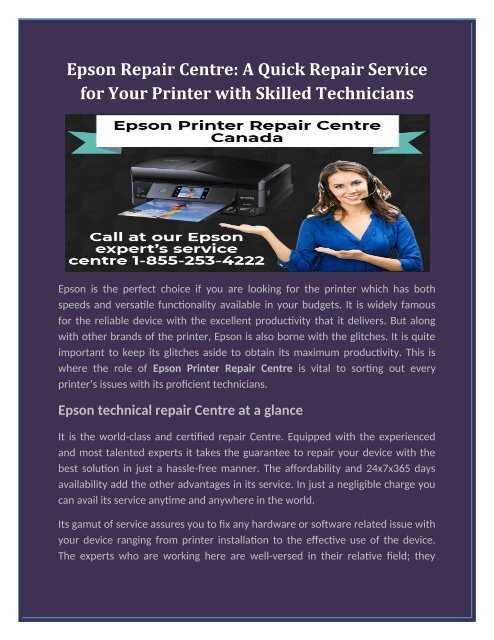Epson Repair Center: A Quick Repair 