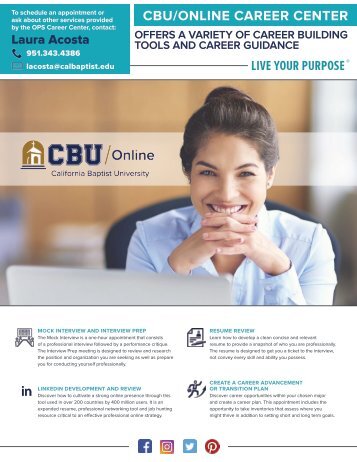 CBU Online Career Center Flyer
