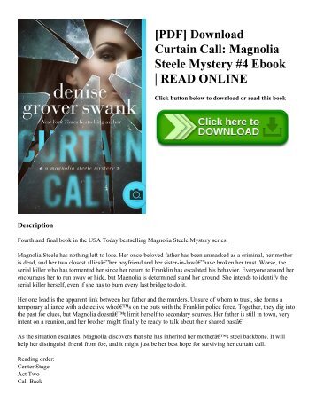 [PDF] Download Curtain Call Magnolia Steele Mystery #4 Ebook  READ ONLINE
