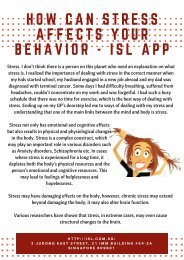 How can Stress Affects Your Behavior - ISL App
