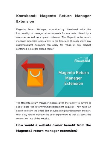 Magento return manager extension by Knowband