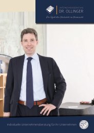 Broschüre der Unternehmensberatung Dr. Ollinger
