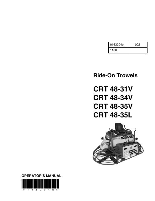 CRT 48 Operation - Wacker Neuson