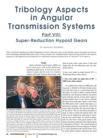 Super-Reduction Hypoid Gears - Gear Technology magazine