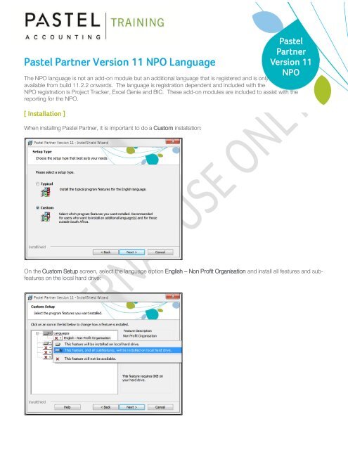 Pastel Partner Version 11 Npo Language Softline Pastel