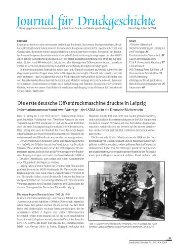 Ausgabe 2003 Nr 3 - Journal für Druckgeschichte