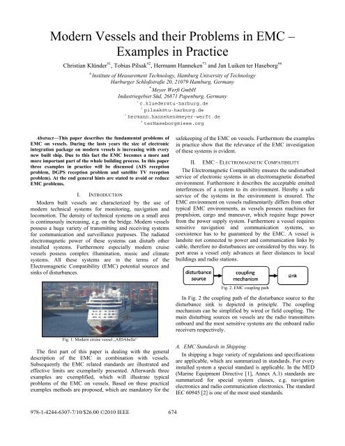 Modern Vessels and their Problems in EMC – Examples in Practice