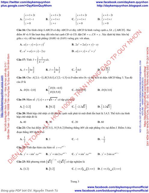 Bộ đề thi thử THPT QG 2018 Các môn TOÁN - LÍ - HÓA Các trường THPT Cả nước CÓ HƯỚNG DẪN GIẢI (Lần 19) [DC02052018]