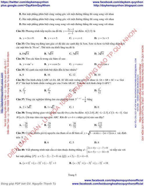 Bộ đề thi thử THPT QG 2018 Các môn TOÁN - LÍ - HÓA Các trường THPT Cả nước CÓ HƯỚNG DẪN GIẢI (Lần 19) [DC02052018]