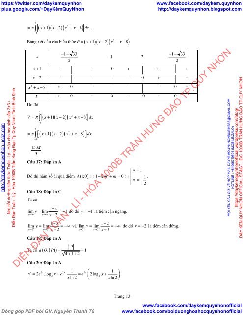 Bộ đề thi thử THPT QG 2018 Các môn TOÁN - LÍ - HÓA Các trường THPT Cả nước CÓ HƯỚNG DẪN GIẢI (Lần 19) [DC02052018]