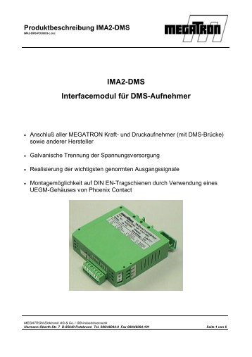 Produktbeschreibung IMA2-DMS - Q-TECH