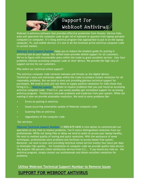 How to handle Webroot Antivirus Installation Issue? Call +1-855-675-4245