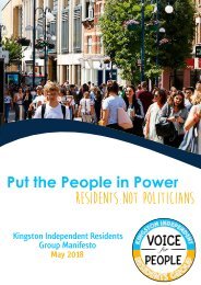 Kingston Independent Residents Group Manifesto