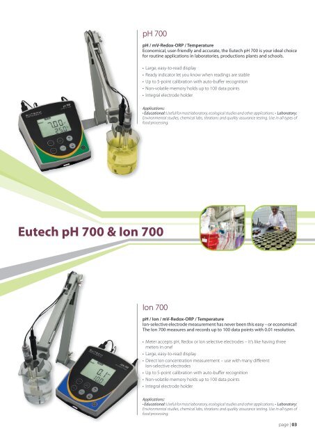 Eutech 700 Series Bench Meters