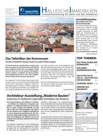 Hallesche Immobilienzeitung Ausgabe 73 Mai 2018