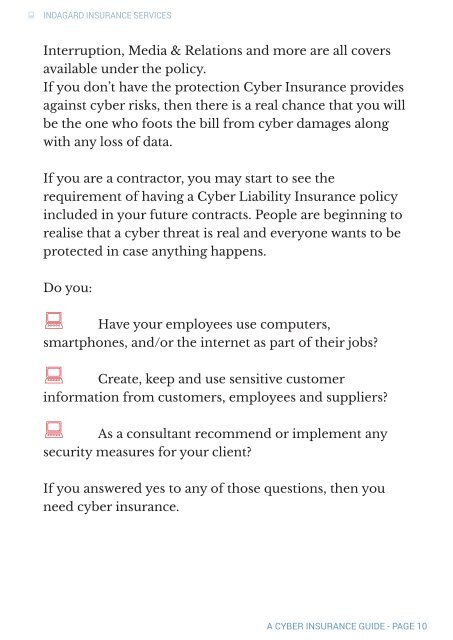 Indagard Insurance Services Guide to Cyber Risk and Insurance