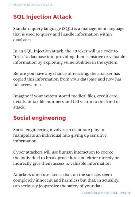 Indagard Insurance Services Guide to Cyber Risk and Insurance