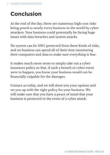 Indagard Insurance Services Guide to Cyber Risk and Insurance