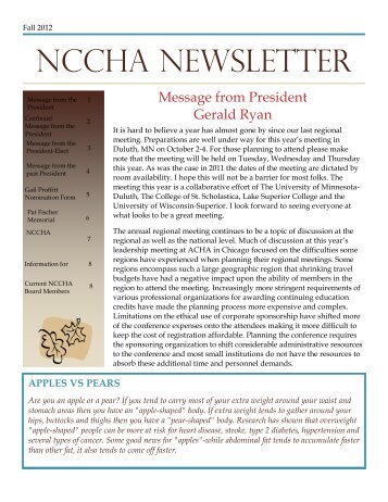 NCCHA NEWSLETTER - American College Health Association