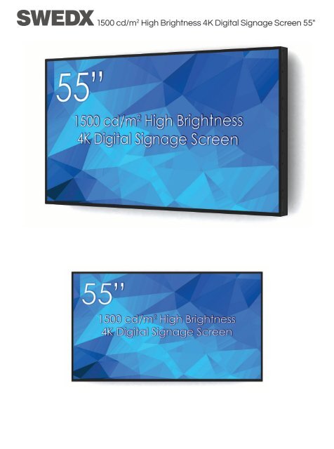 55" High Brightness 4K Digital Signage Screen