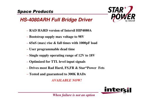 Space Products Radiation Hardened Power ... - Protec GmbH