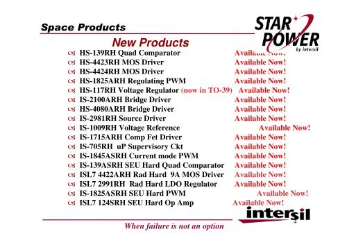 Space Products Radiation Hardened Power ... - Protec GmbH