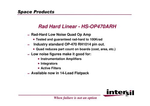 Space Products Radiation Hardened Power ... - Protec GmbH