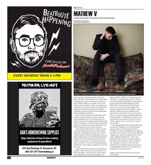 BeatRoute Magazine BC Print Edition May 2018