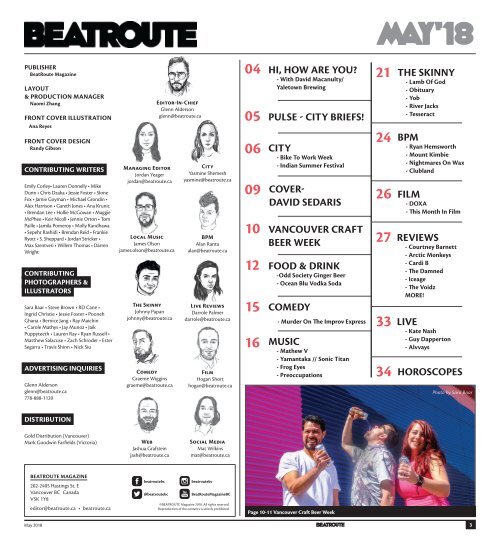 BeatRoute Magazine BC Print Edition May 2018