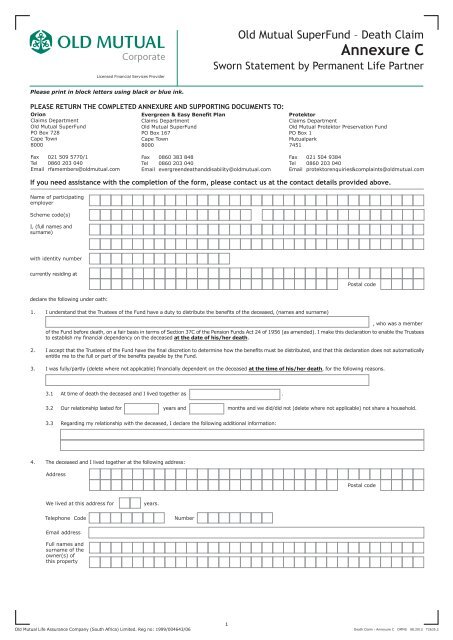 Annexure C - Old Mutual