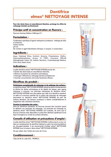 Dentifrice elmex® NETTOYAGE INTENSE - Gaba