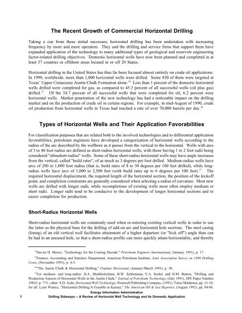 Drilling Sideways -- A Review of Horizontal Well Technology ... - EIA