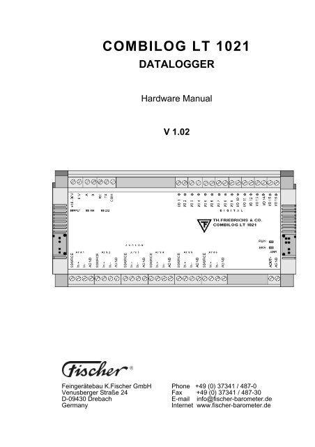 Combilog Lt 1021 Datalogger Feingeratebau K Fischer Gmbh