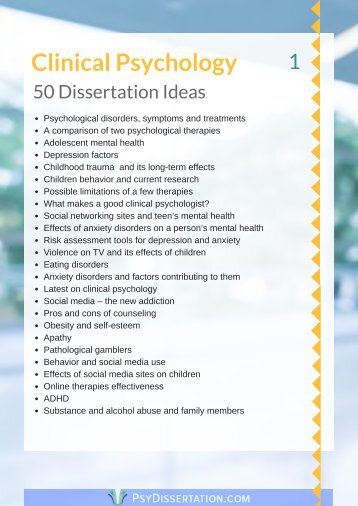 Clinical Psychology Dissertation Ideas