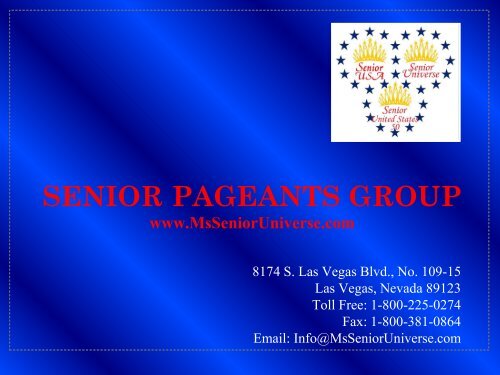 Senior Pageants Group PPT - Windermere Version