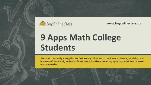 9 Apps Math College Students