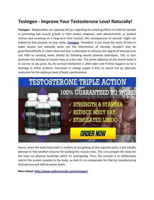  Testogen - Increase Your Sex Drive and Stamina!