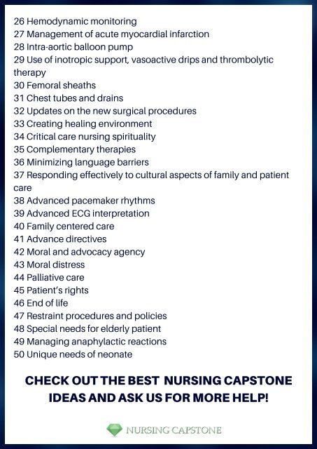 Capstone Project Ideas Nursing