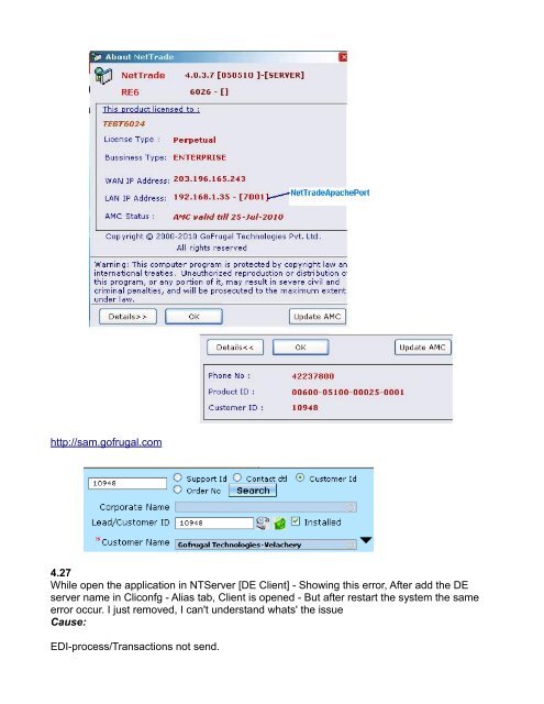 NetTrade Troubleshooting Guide - GoFrugal Technologies