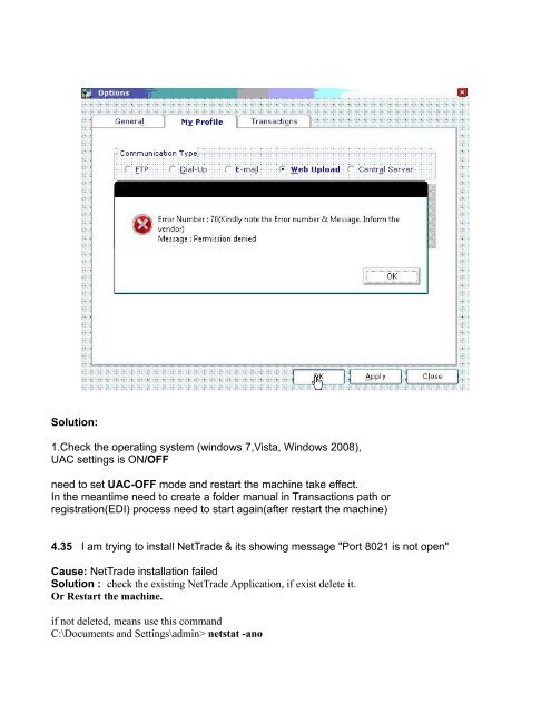 NetTrade Troubleshooting Guide - GoFrugal Technologies