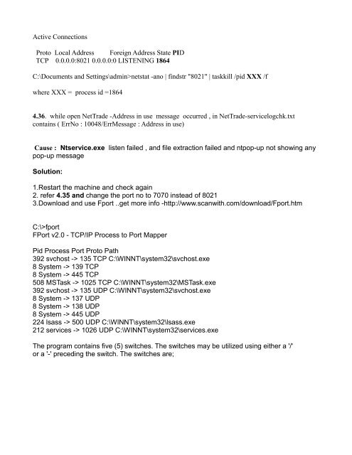 NetTrade Troubleshooting Guide - GoFrugal Technologies