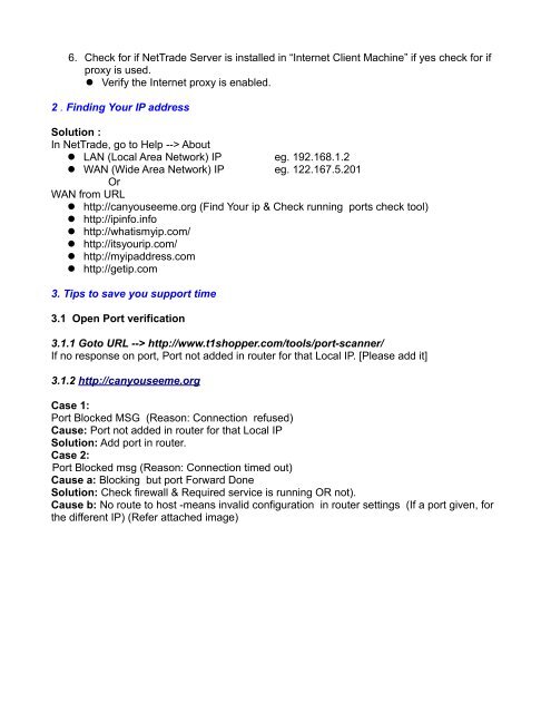 NetTrade Troubleshooting Guide - GoFrugal Technologies