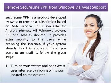 Remove SecureLine VPN from Windows via Avast Support