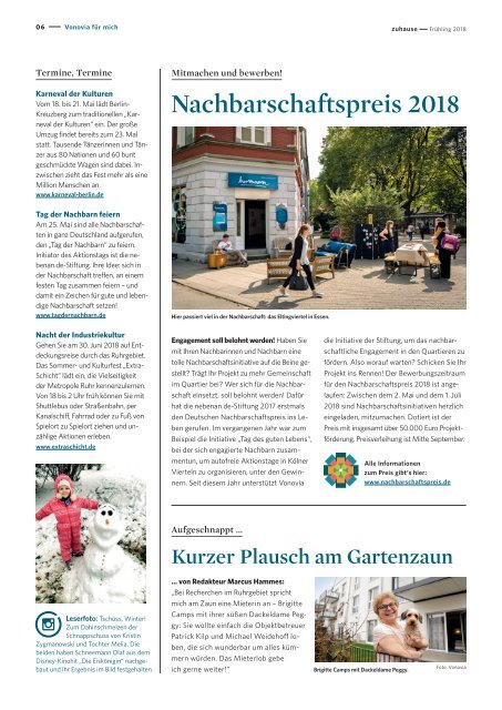 Vonovia Kundenmagazin "zuhause" Frühjahr 2018