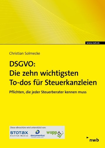 DSGVO: Die zehn wichtigsten To-dos für Steuerkanzleien
