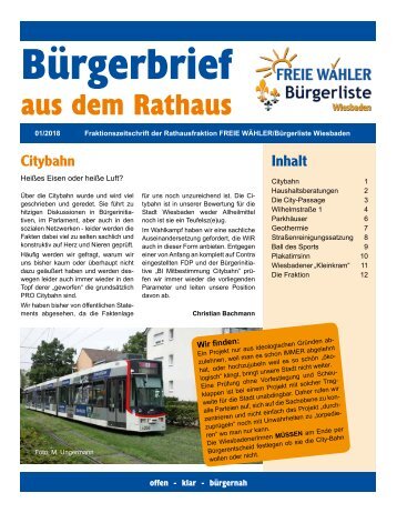 Fraktionszeitschrift FW-BLW 1-2018