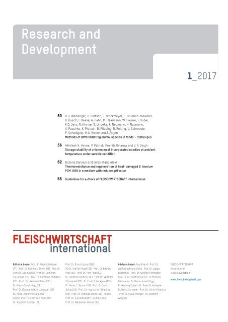 FLEISCHWIRTSCHAFT international 1/2017