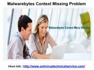 Malwarebytes Context Missing Problem